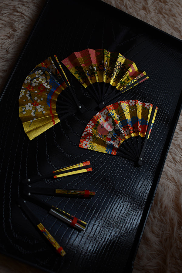 1/6 Scale Handmade Japanese Folding Fan for Dolls | Artisan Mini Fan for BJD & Obitsu