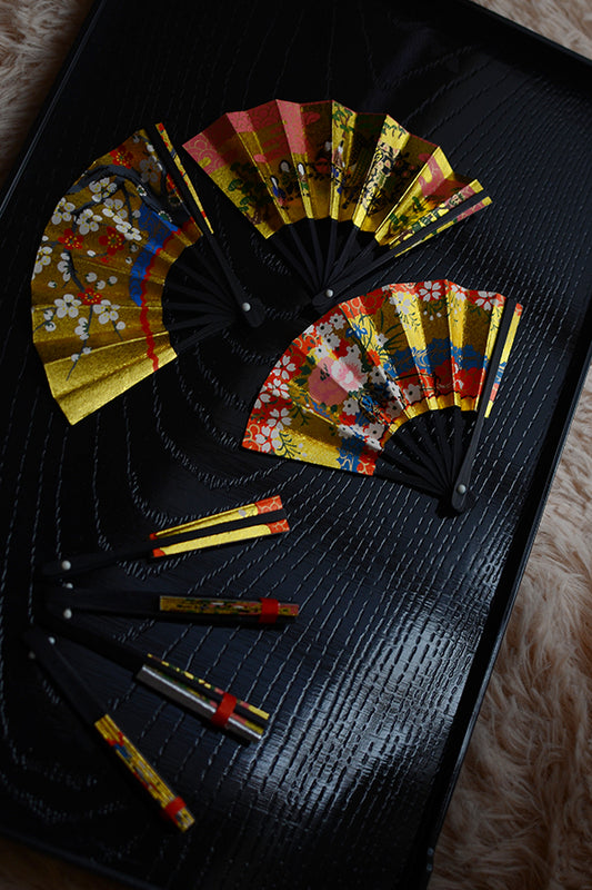 1/6 Scale Handmade Japanese Folding Fan for Dolls | Artisan Mini Fan for BJD & Obitsu