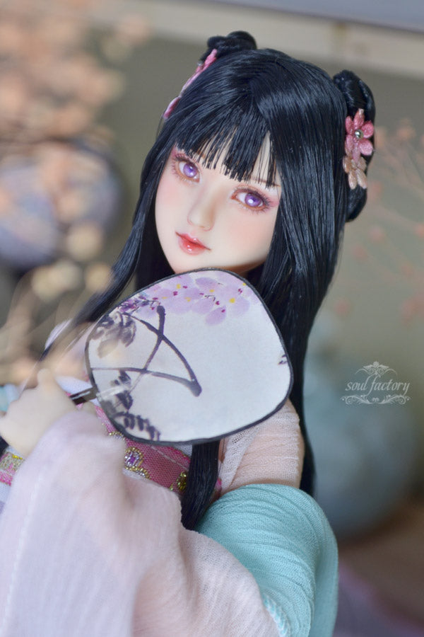 【展示のみ】手描きオビツ人形フェイスアップ|唐代風彫刻目付き手描き人形