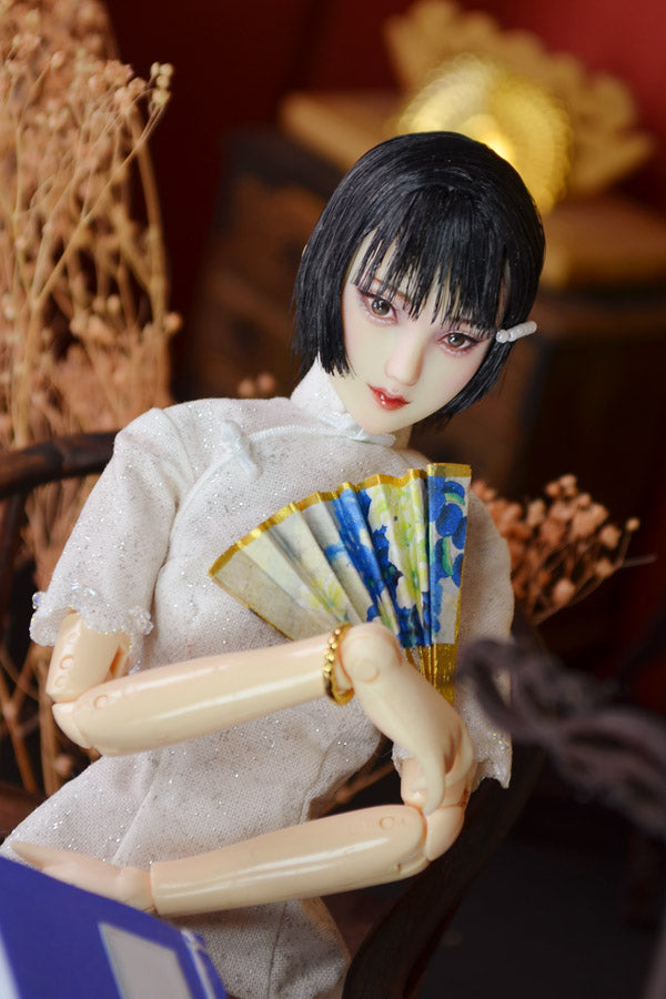 【 DISPLAY ONLY】Hand-Painted Obitsu Doll Faceup | Old Shanghai Socialite