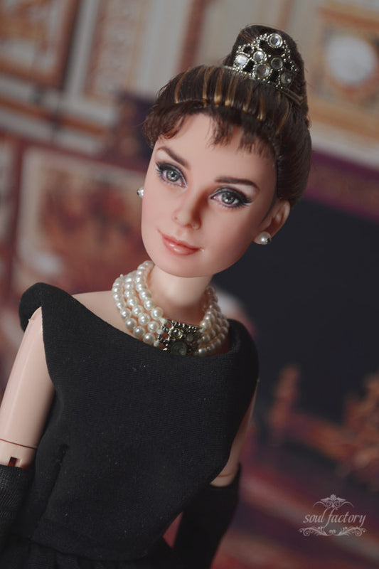【 DISPLAY ONLY】Hand-Painted Obitsu Doll Faceup | Inspired by Audrey Hepburn
