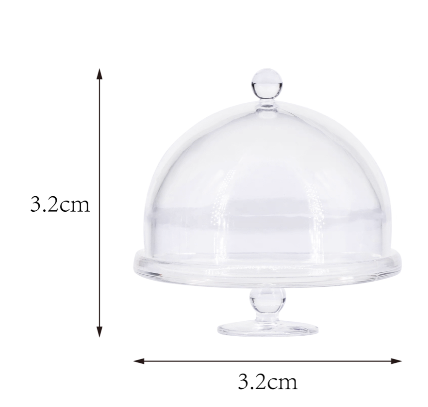 1/6 Scale Transparent Cake Stand – Miniature Dessert Display Tray for Dollhouse Bakery & Afternoon Tea | BJD & Blythe