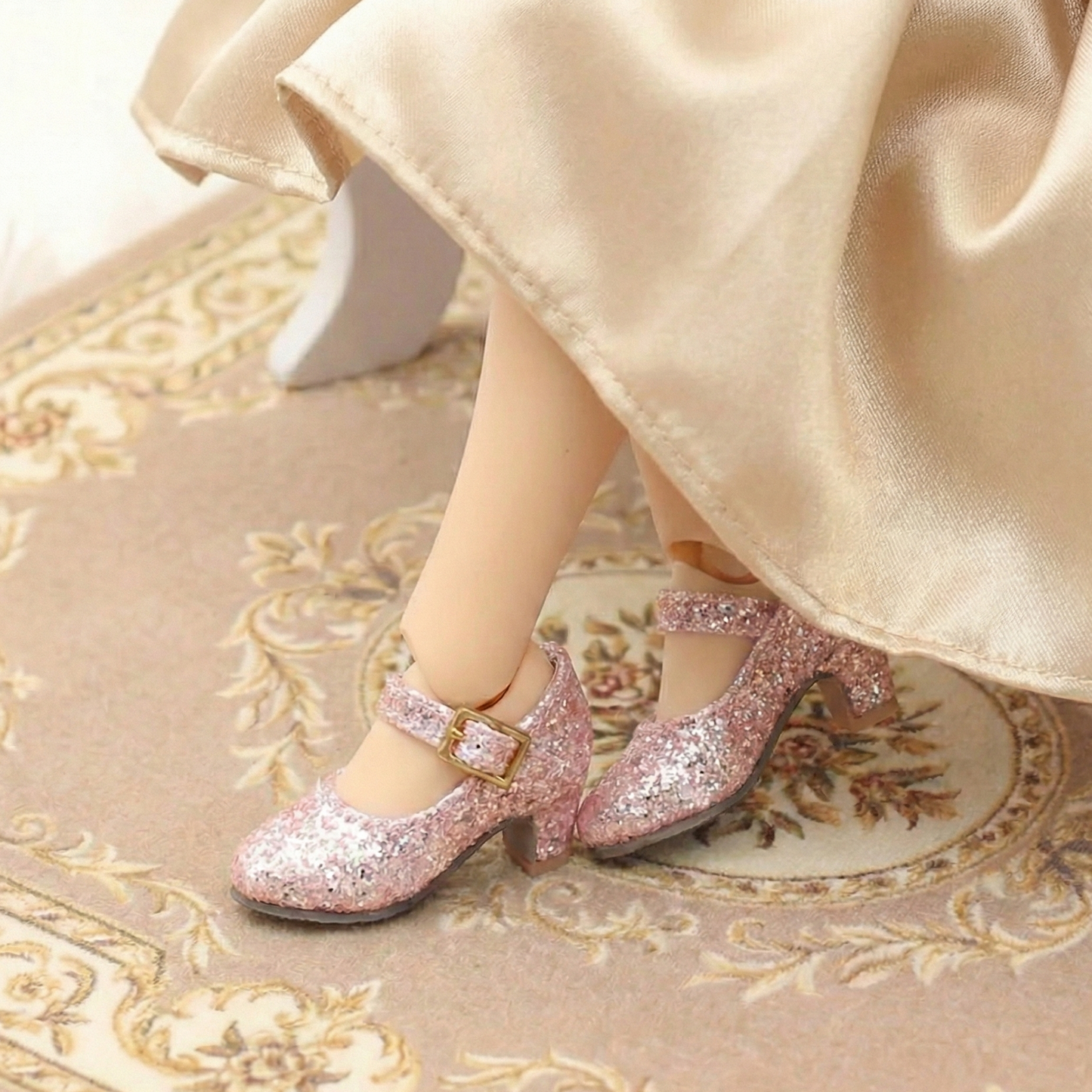 サテンリボンバックハイヒールドールシューズ - マルチカラーオプション | ブライス、リカちゃん、アゾン、モモコ、ポピーパーカー、FR、オビツ22/24サイズ対応