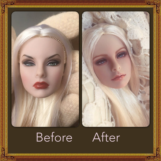 Hand-Painted Figure Faceup | Detailed Makeup with Traditional Brush | Custom BJD Face Painting