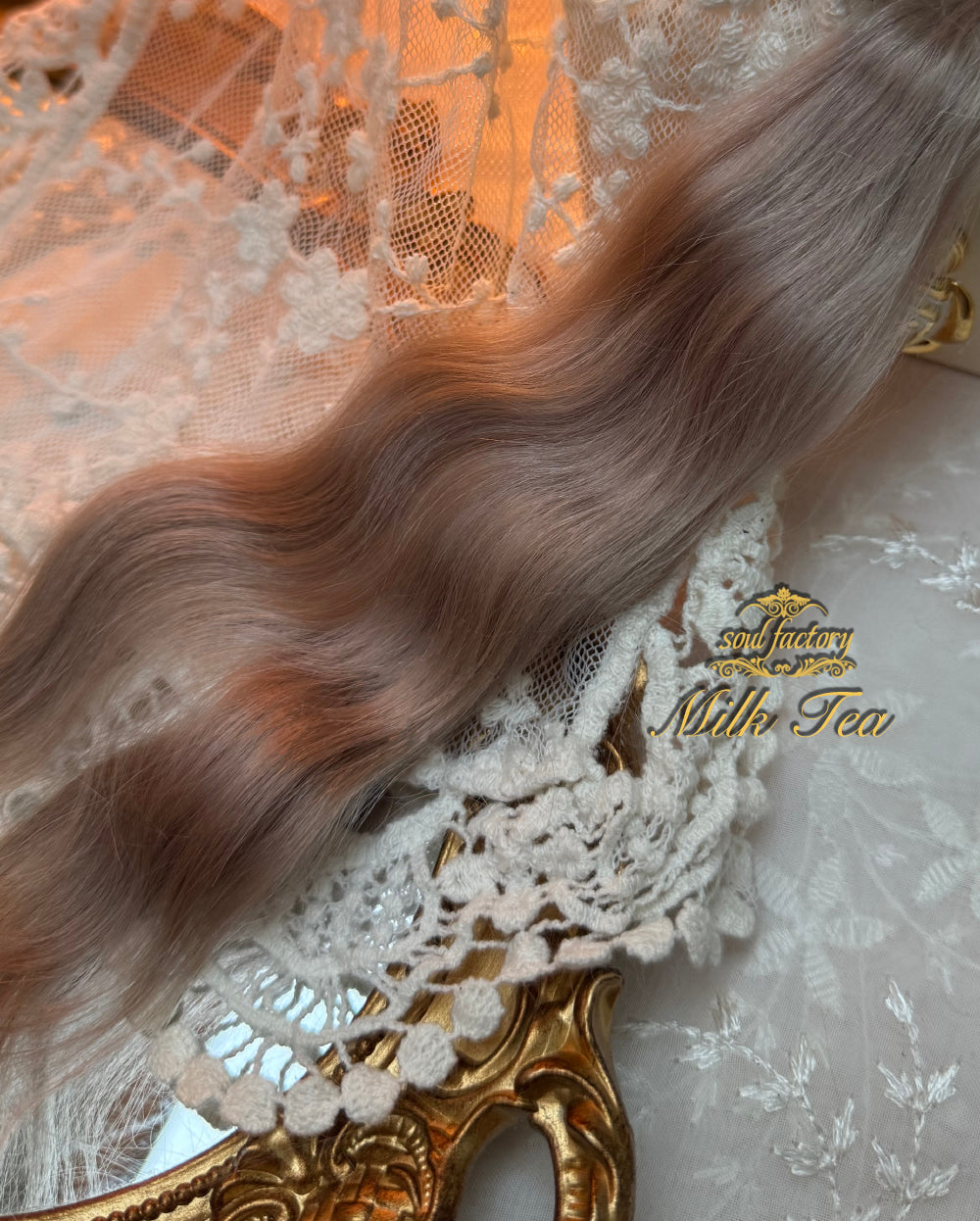High-Gloss Mohair  for Dolls | Milk Tea 20-25cm