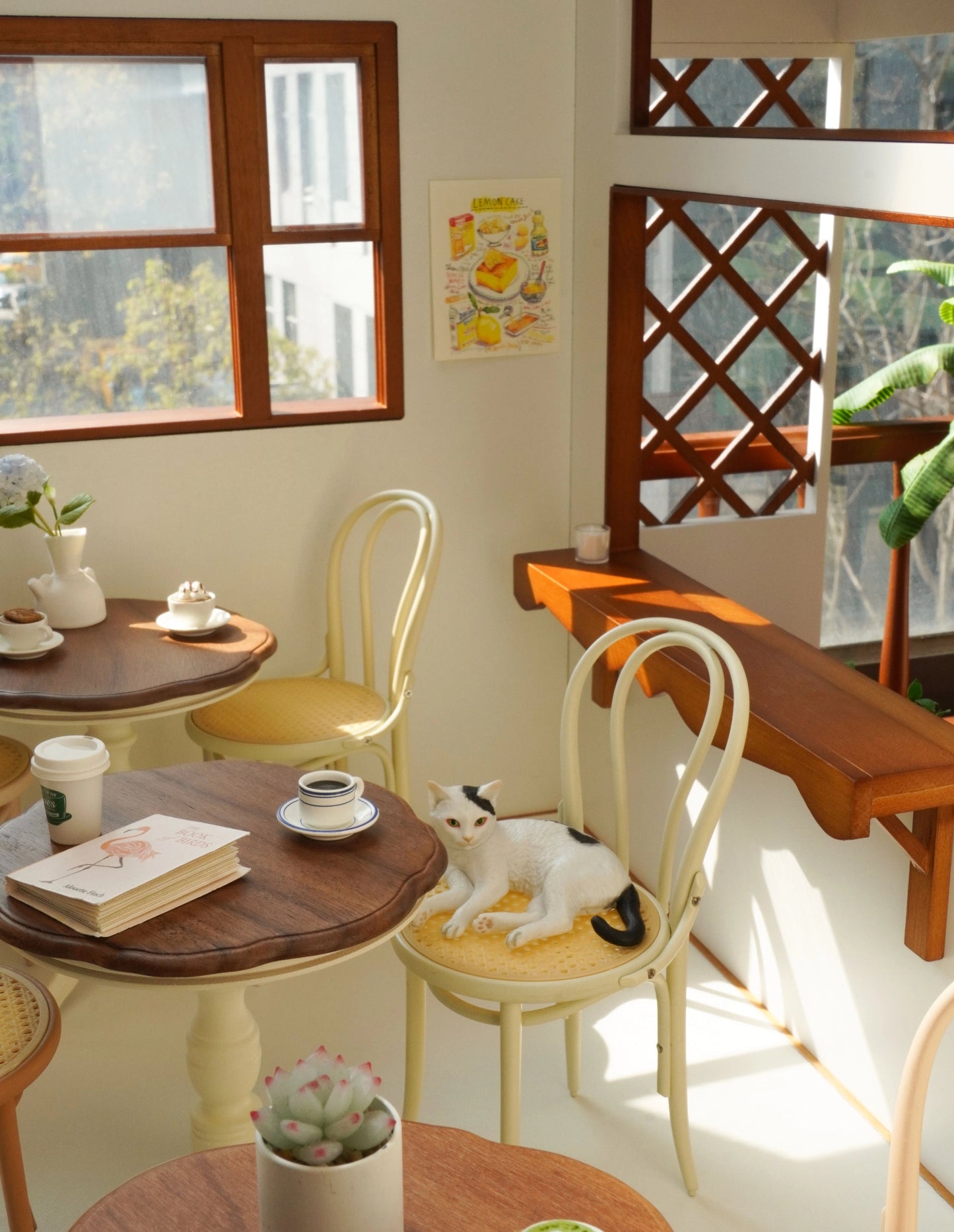 1/6 Scale Dining Chair with Backrest – Minimalist Design Dollhouse Furniture for BJD & Blythe | Versatile for Dining Tables