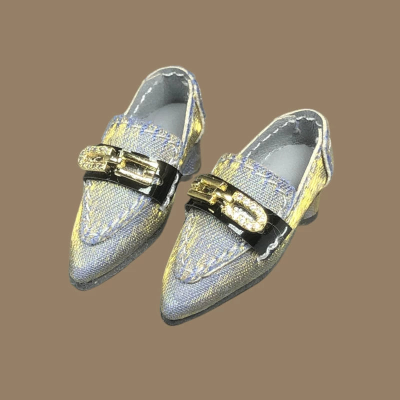 Blythe Licca azone momoko Poppyparker FR Obitsu24 22 doll silk retro British style small leather shoes