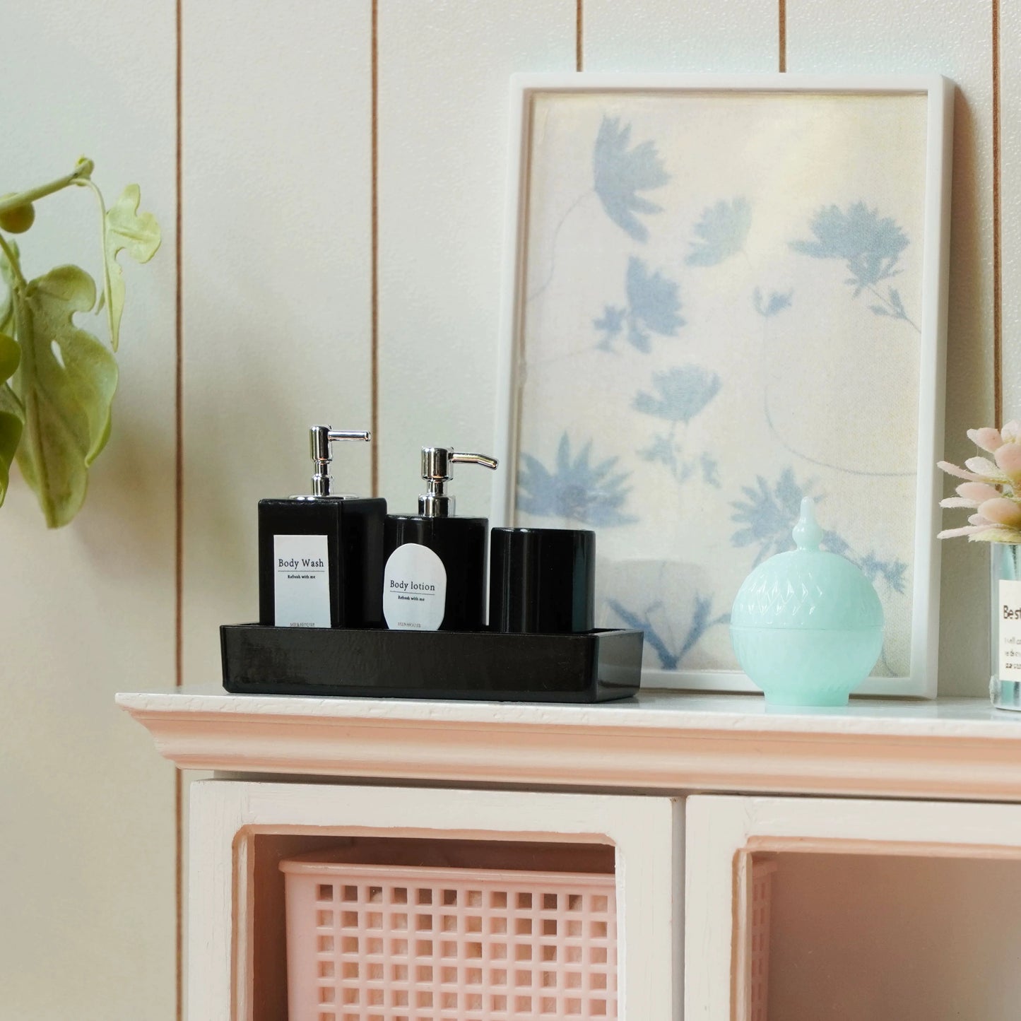 1:6 ドールハウス ミニモデル 家具アクセサリー ヴィンテージ バスタブケアセット