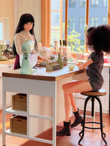 1/6ドール用 バースツール 木製座面 金属フレームカフェシーン バースツール使用例