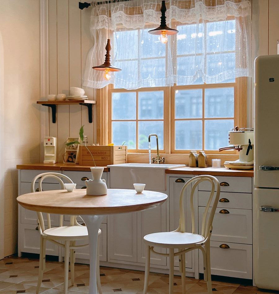 1/6ドール用 ホワイトレースカーテン 窓装飾