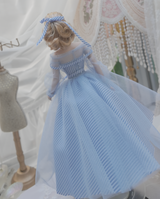 1/6 Scale Vintage Light Blue Dress Set for Barbie & Silkstone Dolls｜5-Piece Doll Outfit