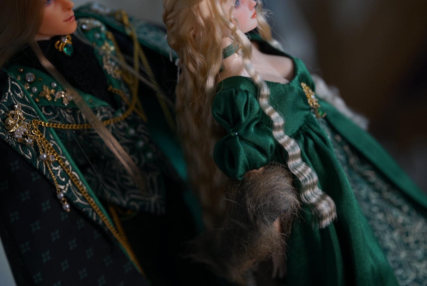 OOAK 1/6 Scale Heavy Formalwear Set｜Empire Era Silk Evening Gown & Prince Outfit by Umigami Tama