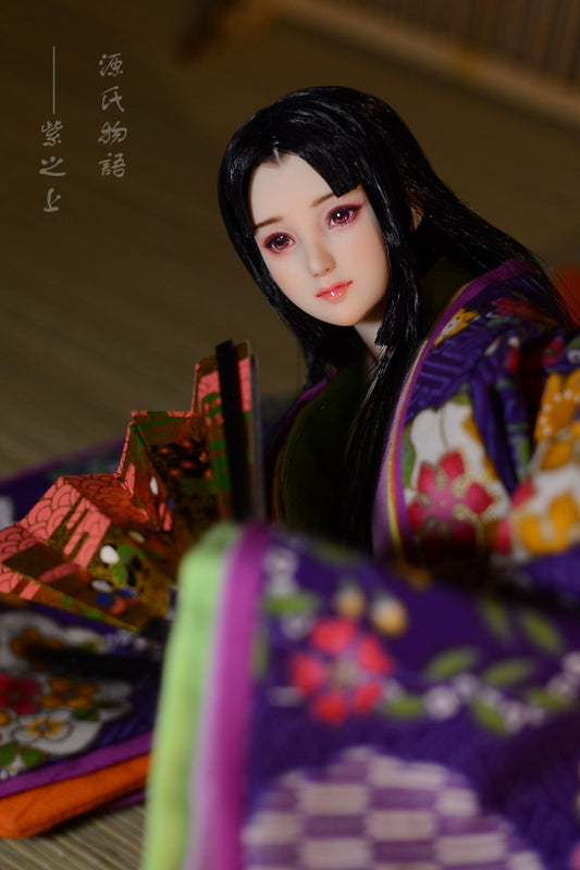 【 DISPLAY ONLY】Hand-Painted Obitsu Doll Faceup | Murasaki no Ue from The Tale of Genji