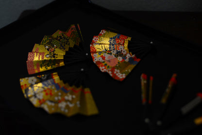 1/6 Scale Handmade Japanese Folding Fan for Dolls | Artisan Mini Fan for BJD & Obitsu
