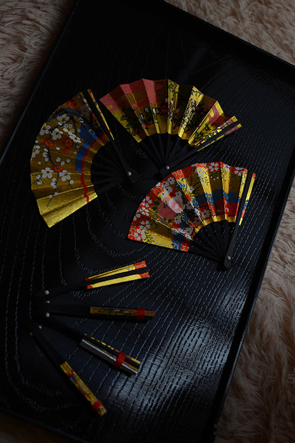 1/6 Scale Handmade Japanese Folding Fan for Dolls | Artisan Mini Fan for BJD & Obitsu