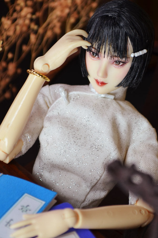 【 DISPLAY ONLY】Hand-Painted Obitsu Doll Faceup | Old Shanghai Socialite