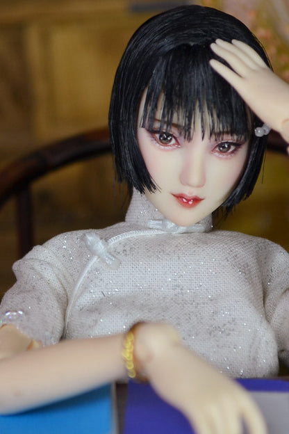 Hand-Painted Obitsu Doll Faceup | Detailed Makeup with Traditional Brush | Custom BJD Face Painting