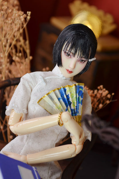 【 DISPLAY ONLY】Hand-Painted Obitsu Doll Faceup | Old Shanghai Socialite