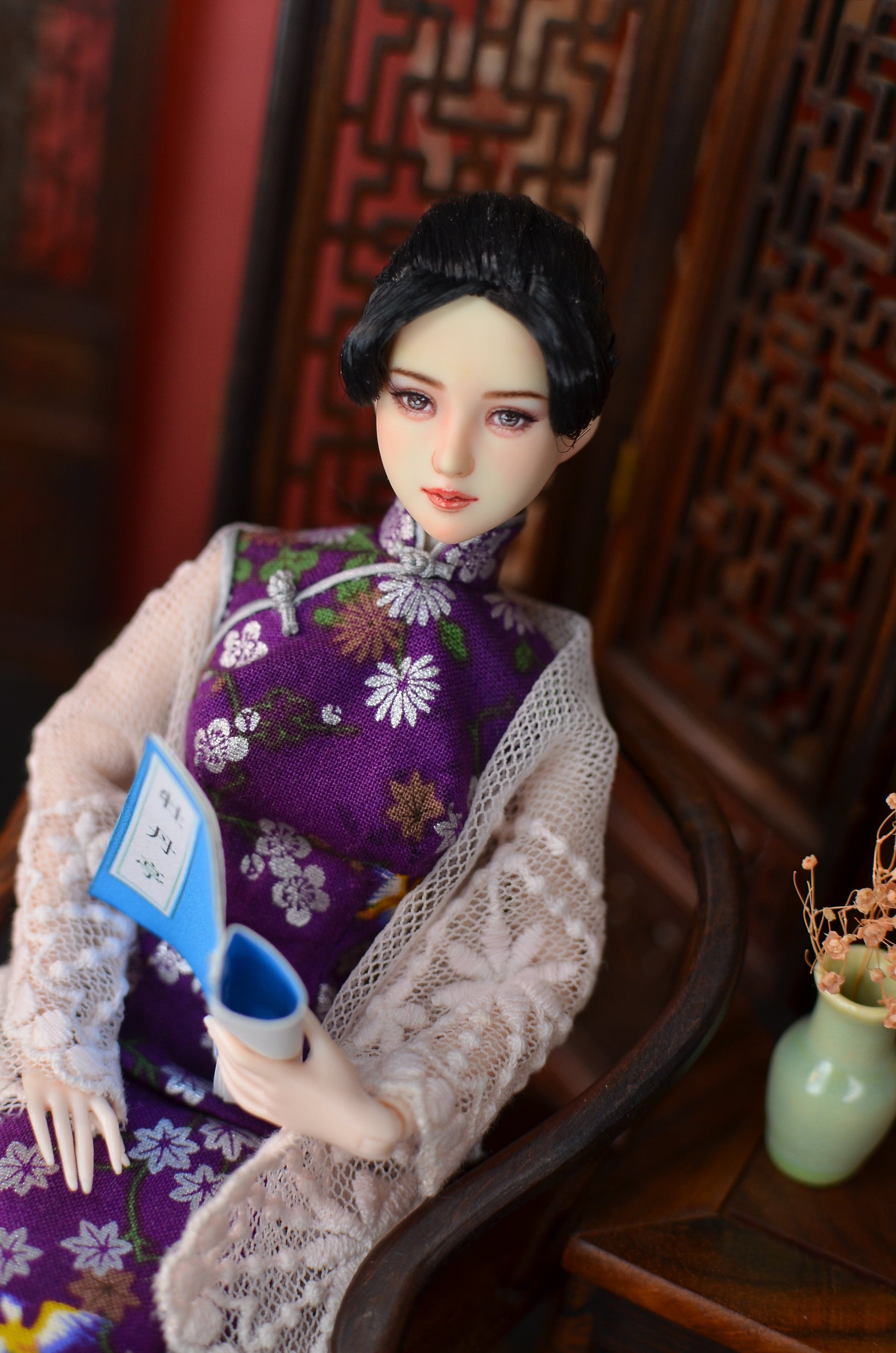 Hand-Painted Obitsu Doll Faceup | Detailed Makeup with Traditional Brush | Custom BJD Face Painting