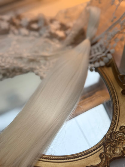 ドール用高光沢モヘア｜ホワイト  ストレートタイプ  25-30cm