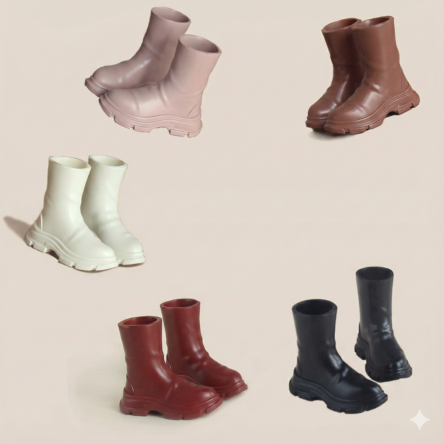 Retro Martin-Style Rain Boots for Dolls – Multi-Color | Universal Fit for Blythe, Barbie, Licca, FR & Obitsu 22/24
