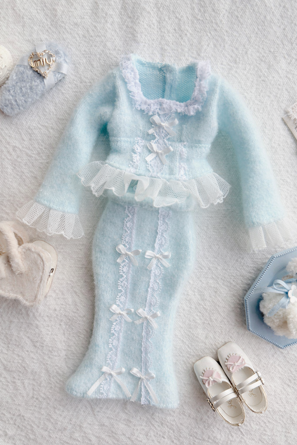 Pre-Order Mermaid Fishtail Set for Blythe & Obitsu24/22　Azone | Optional Fur Shawl