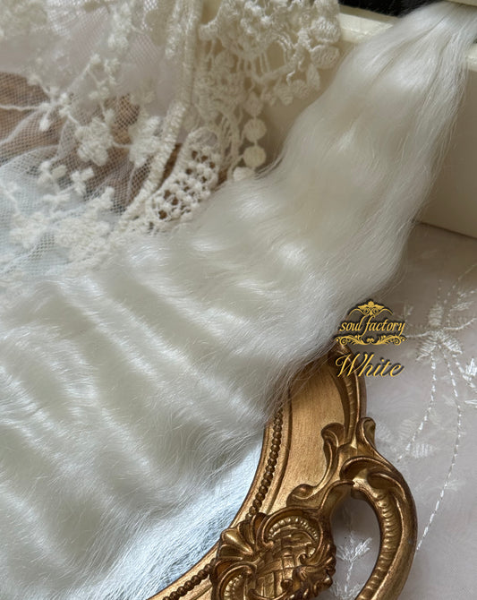 High-Gloss Mohair  for Dolls | White 25-30cm