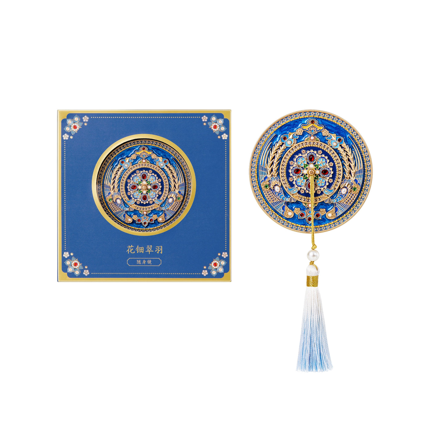 Send From Forbidden City |Portable Mirror Inspired by Ancient Palace Museum Relics – Handheld, Bronze-Style, Folding, and Gift Set with Comb