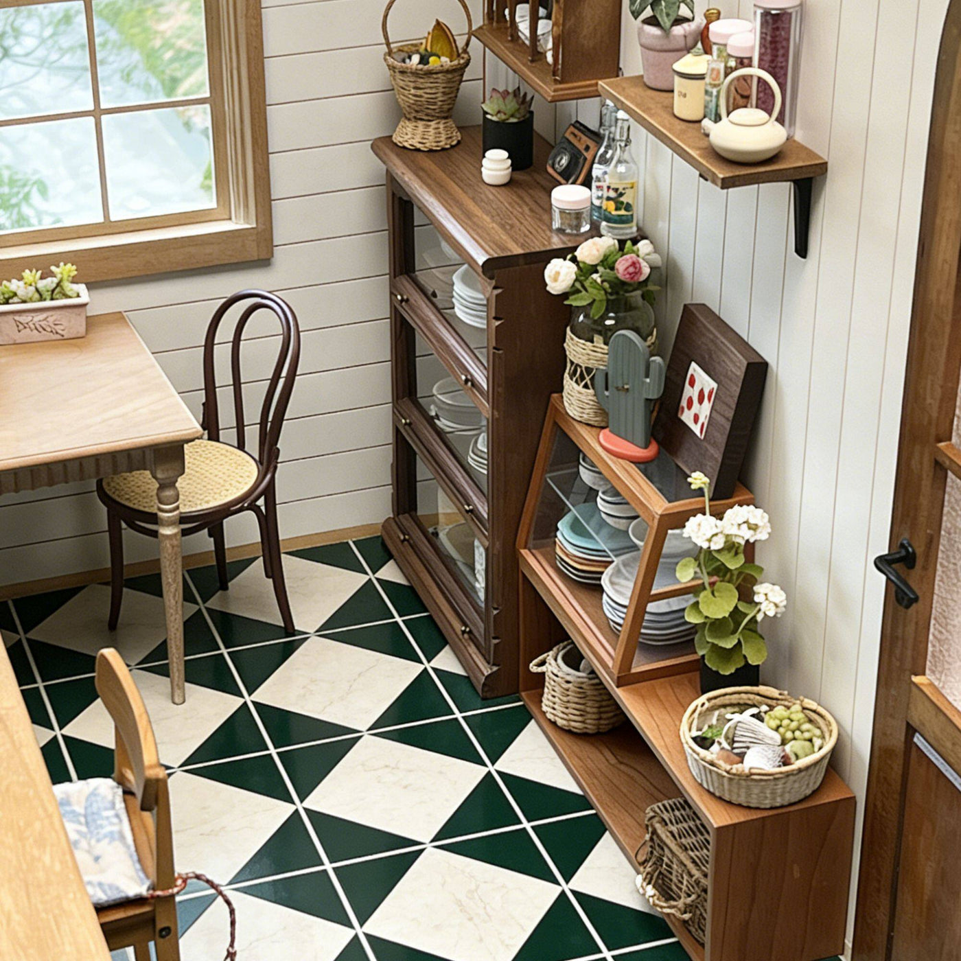 1/6 Scale Dollhouse Floor Tile Panel | 15.2 x 15.2 cm | Miniature Flooring in Multiple Patterns