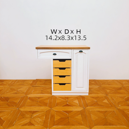 1/6 Scale Dollhouse Kitchen Furniture Set – 9-Piece Modular Cabinets in White  | BJD & Blythe Miniature Kitchen