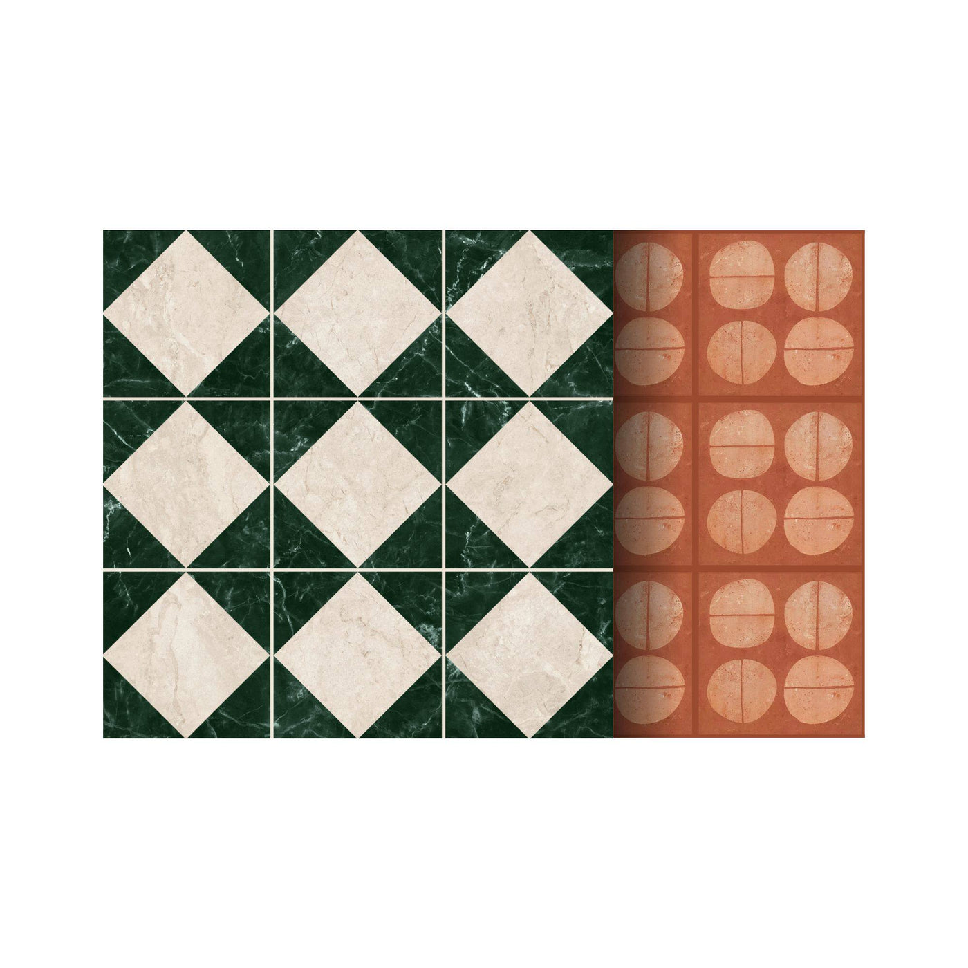 1/6 Scale Dollhouse Floor Tile Panel | 15.2 x 15.2 cm | Miniature Flooring in Multiple Patterns