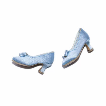 エレガントなリボン付きロココ調パンプス - ブライス、リカちゃん、アゾン、モモコ、ポピーパーカー、ファッションロイヤリティ、オビツ22/24にユニバーサルフィット