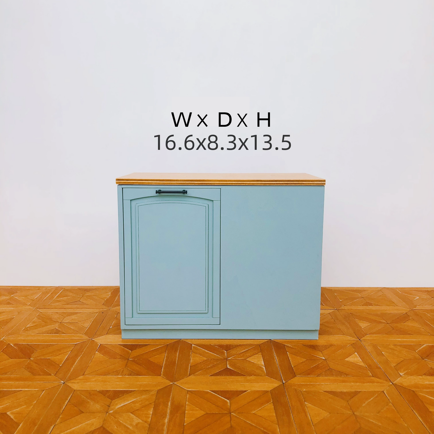 1/6スケール ドールハウス キッチン家具セット – 9ピース モジュラーキャビネット（ホワイト＆ヴィンテージブルー） | BJD＆ブライス ミニチュアキッチン