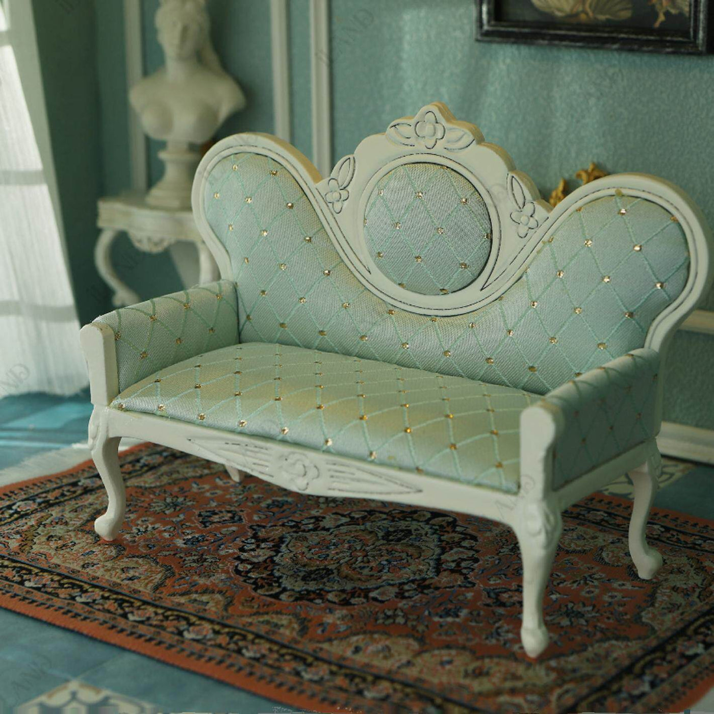 1/12 Scale Victorian Sofa Set (5 pcs) | Mini Dollhouse Furniture