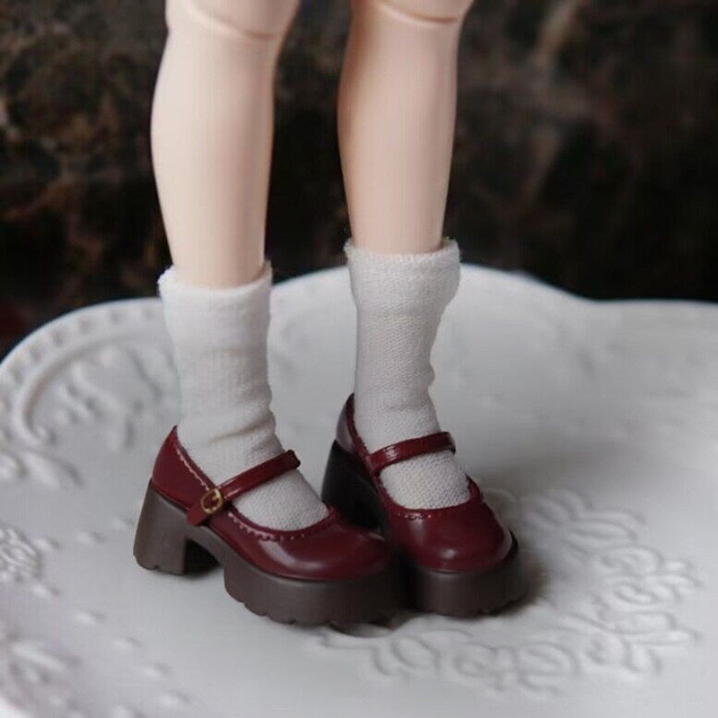 Vintage Platform Mary Jane Doll Shoes – Patent Leather Finish | Universal Fit for Blythe, Licca, Azone, FR & Obitsu 22/24　　