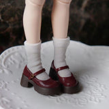 Vintage Platform Mary Jane Doll Shoes – Patent Leather Finish | Universal Fit for Blythe, Licca, Azone, FR & Obitsu 22/24　　