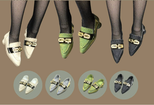 Blythe Licca azone momoko Poppyparker FR Obitsu24 22 doll silk retro British style small leather shoes