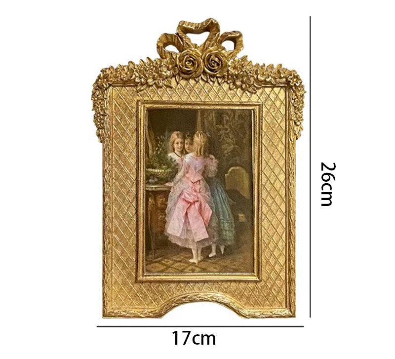 Vintage European Gold Ornate Picture Frame | Embossed Wall-Hanging Photo Frame Decor