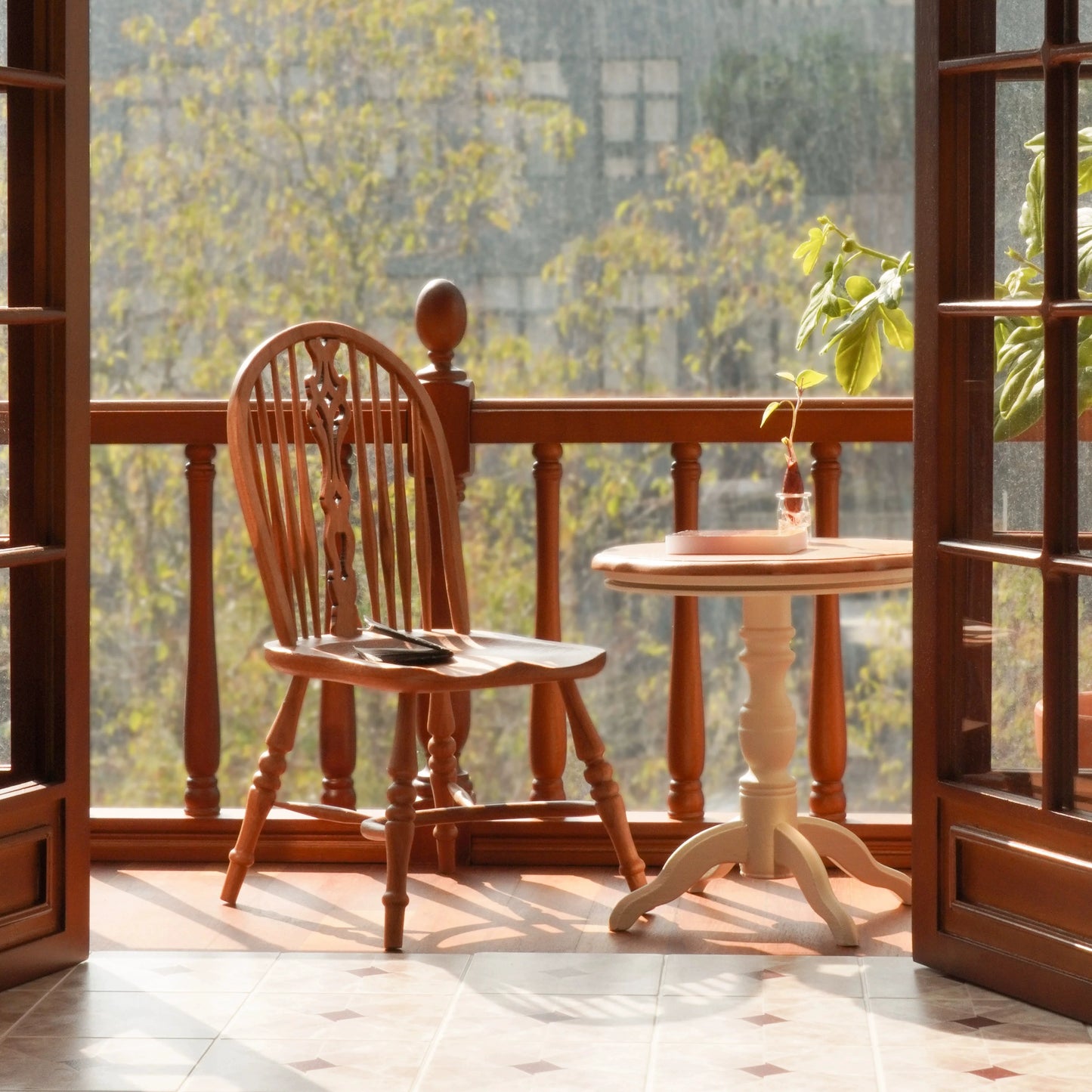 1/6 Dollhouse study Room Accessories Mini Furniture Vintage Windsor chair