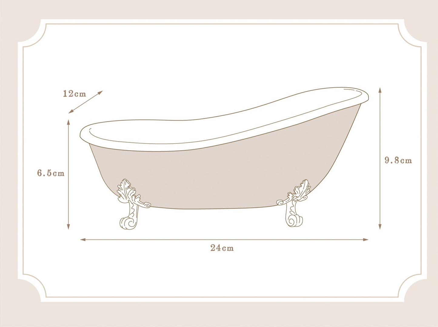 1/6 Scale Dollhouse Furniture – Bathtub | Miniature  for BJD, Blythe and Figures vintage carved bathtub