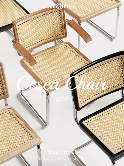 1/6 Scale Cantilever Chair – Miniature Dollhouse Furniture | Armrest & Armless Versions for BJD & Blythe