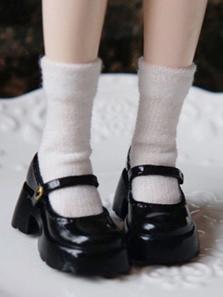 Vintage Platform Mary Jane Doll Shoes – Patent Leather Finish | Universal Fit for Blythe, Licca, Azone, FR & Obitsu 22/24　　