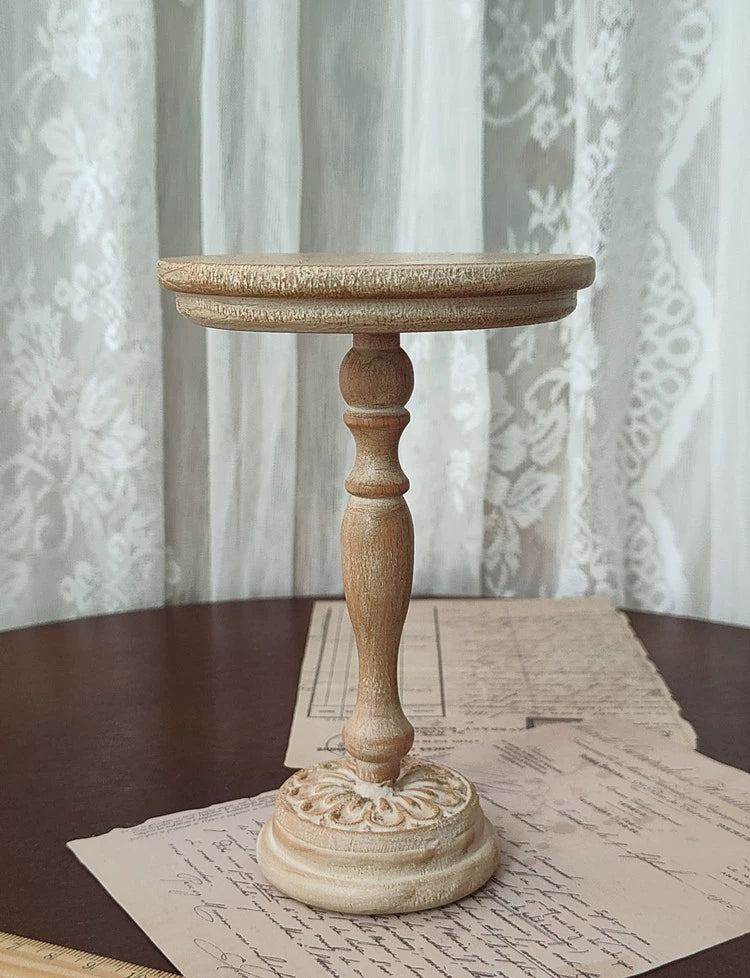 Handmade Vintage Carved Round Table – Multi-Color Options | Fits 1/3, 1/4, 1/6 Scale Dolls