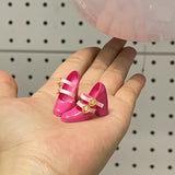 1/6 Scale Doll Heart Closure Mary Jane Heels | For Blythe & Obitsu 24 | Black, White, Rose Pink