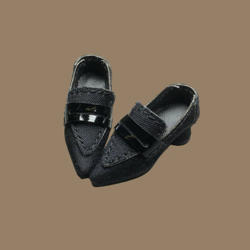 Blythe Licca azone momoko Poppyparker FR Obitsu24 22 doll silk retro British style small leather shoes