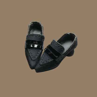 Blythe Licca azone momoko Poppyparker FR Obitsu24 22 doll silk retro British style small leather shoes