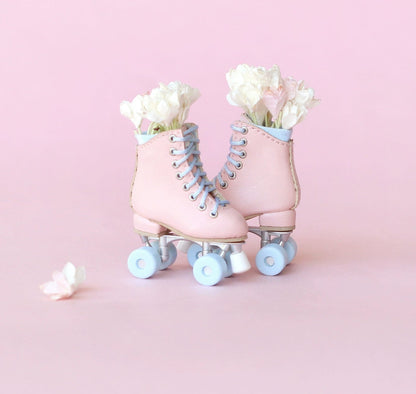 Barbie Blythe Licca azone momoko Poppyparker FR Obitsu24 ,22 Retro ice skates Blythe fabric Obitsu24