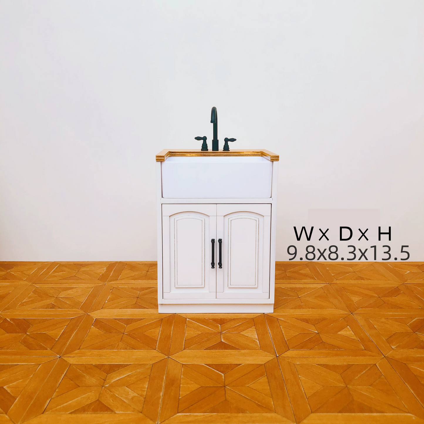 1/6 Scale Dollhouse Kitchen Furniture Set – 9-Piece Modular Cabinets in White  | BJD & Blythe Miniature Kitchen