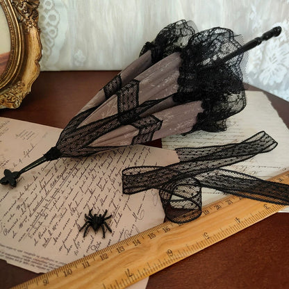 Handmade BJD doll style antique umbrella with Gothic style that can be opened and closed. Umbrella for 1/3 doll and 1/4 doll