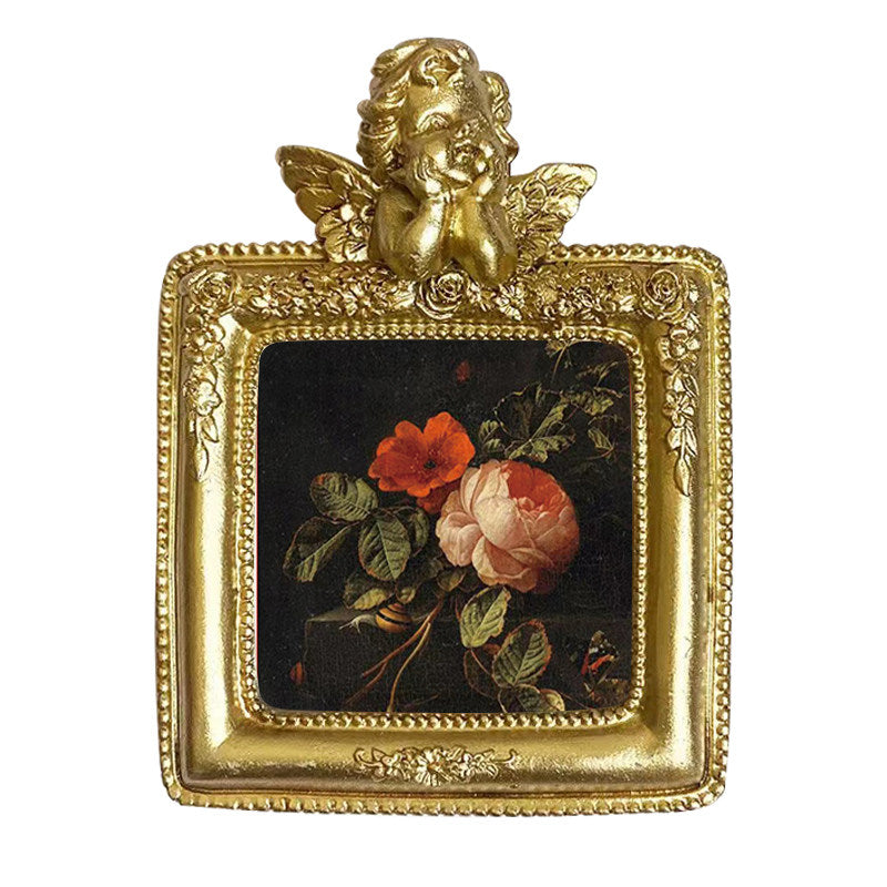 Vintage European Gold Ornate Picture Frame | Embossed Wall-Hanging Photo Frame Decor